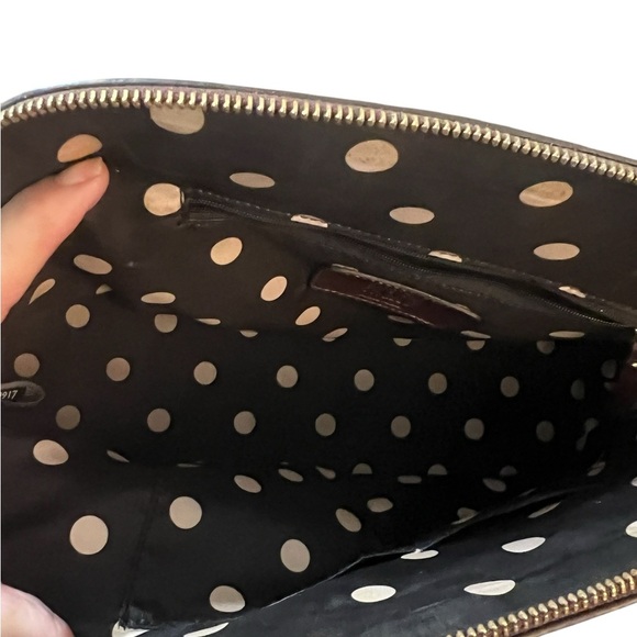 Anne Klein Burgundy Faux Leather Satchel with Gold Hardware - Picture 5 of 6